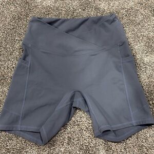 Blue/Gray Maternity Athletic Shorts